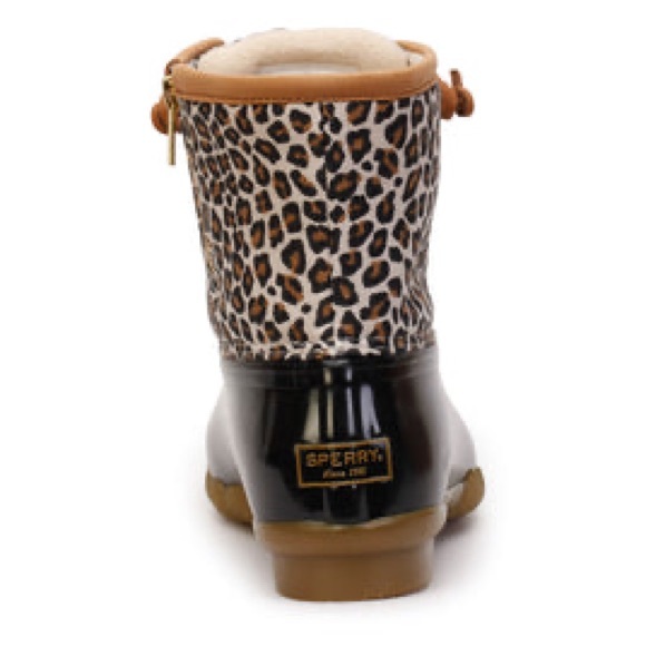 Sperry WOMEN'S SALTWATER WATERPROOF Leopard DUCK BOOT - Sz. 10 - Picture 6 of 12